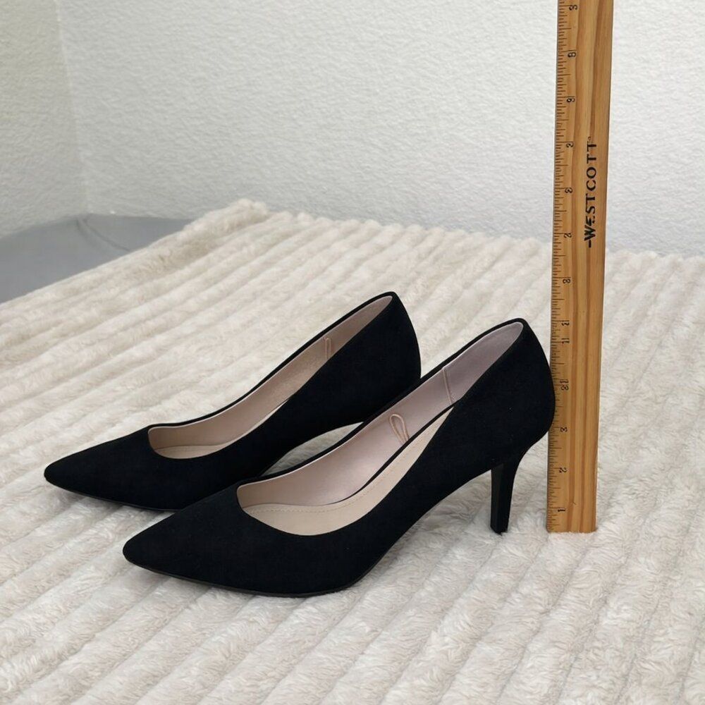 H&M Vegan Microsuede Pointed-Toe Heels – Classic Black – Women’s 8.5 NWOT